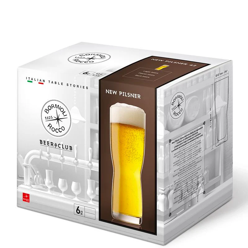 58 cl - New Pilsner Bicchiere Birra in Vetro - Set 6 Pezzi