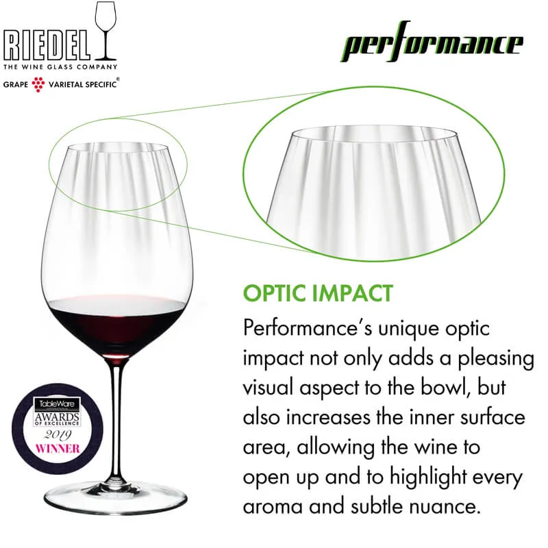 83.4 cl - Performance Calice Vino Rosso Cabernet Merlot in Vetro - Set 2 Pezzi