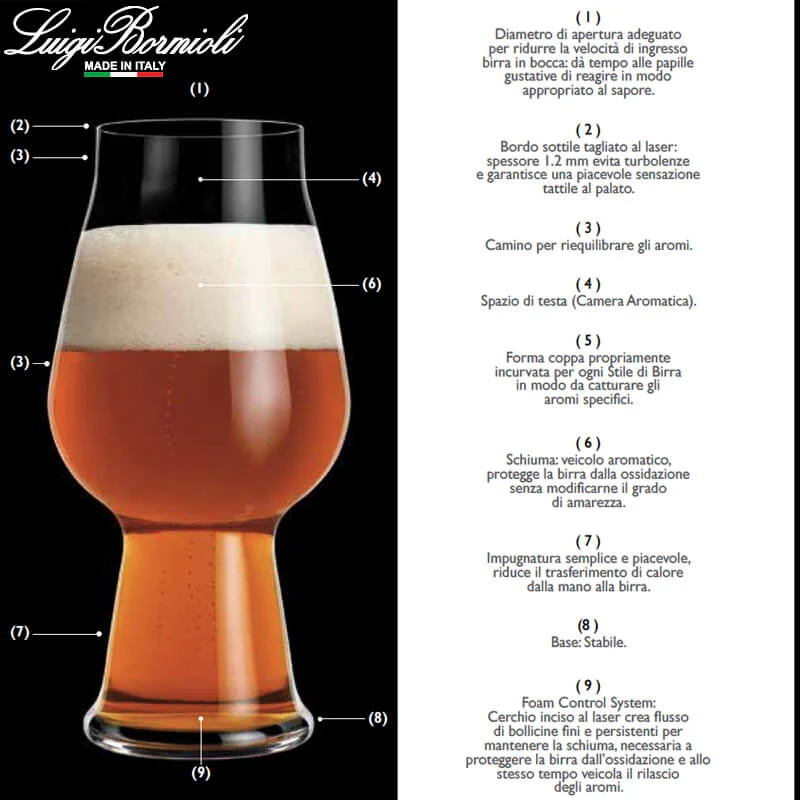 50 cl - Birrateque Cider Bicchiere Birra in Vetro - Set 6 Pezzi