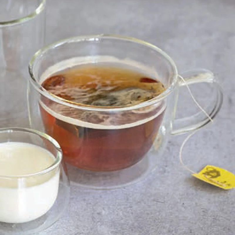 9 cl - Tazzina Caffé Doppia Parete in Vetro Borosilicato - Set 2 Pezzi