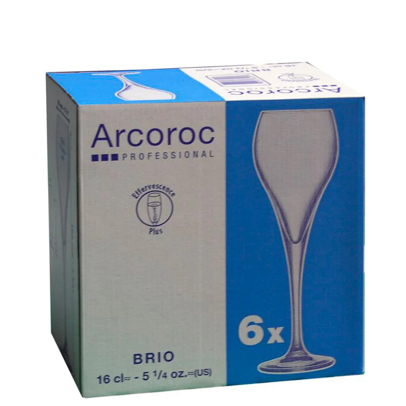 16 cl - Brio Calice Flute in Vetro - Set 6 Pezzi