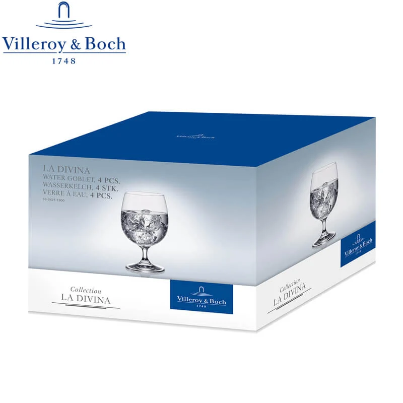 33 cl - La Divina Calice Acqua in Vetro - Set 4 Pezzi