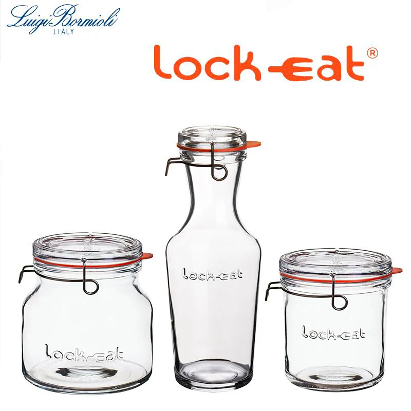 Lock-Eat Set Vasetti Ermetici in Vetro - Set 3 Pezzi