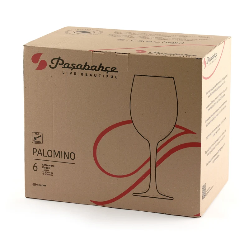 44.5 cl - Palomino Calice Vino Rosso in Vetro Temperato - Set 6 Pezzi