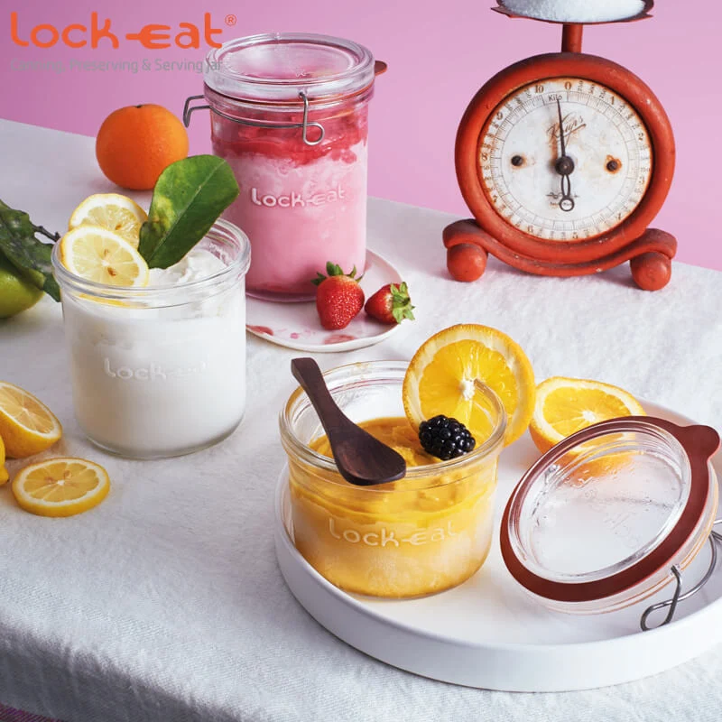 1 Litro - Lock Eat Terrina in Vetro - Set 12 Pezzi