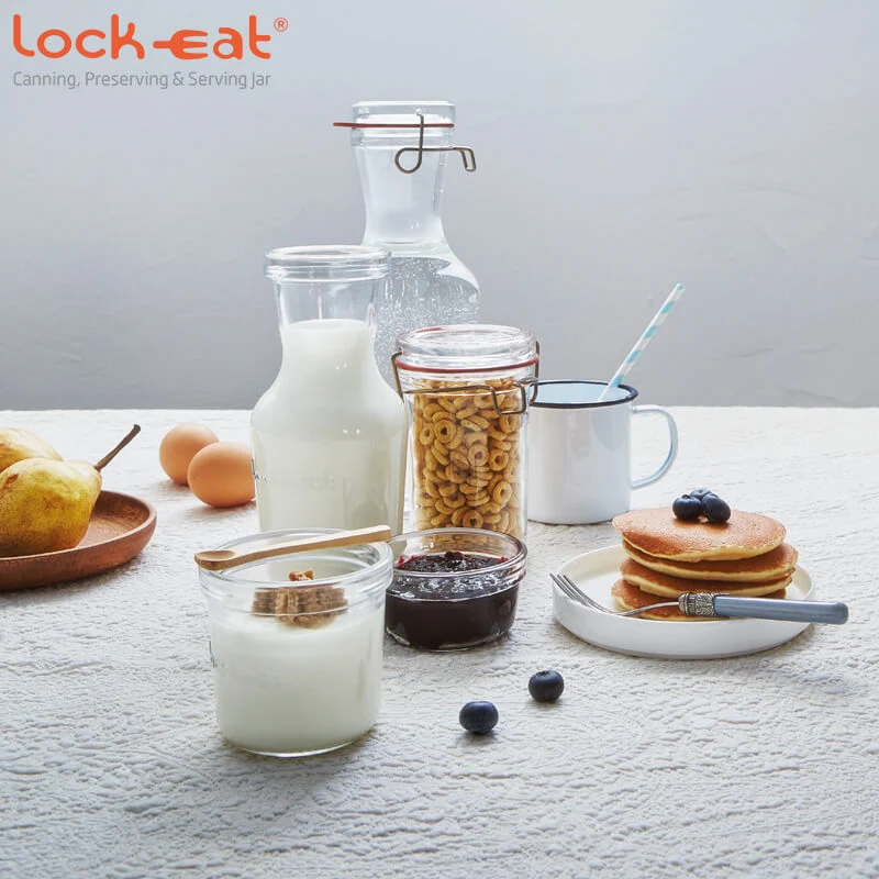 1 Litro - Lock Eat Terrina in Vetro - Set 12 Pezzi