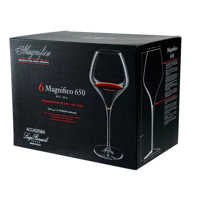 65 cl - Magnifico Calice Degustazione in Vetro - Set 6 Pezzi