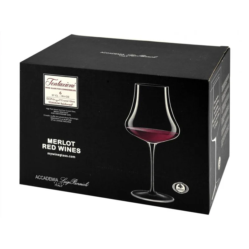 57 cl - Tentazioni Calice Vino Rosso in Vetro - Set 6 Pezzi