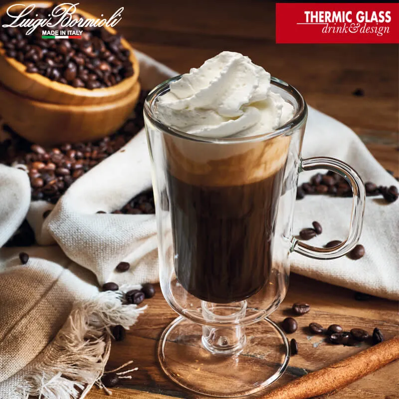 25 cl - Thermic Glass Irish Coffee Bicchiere Cappuccino in Vetro Borosilicato - Set 2 Pezzi