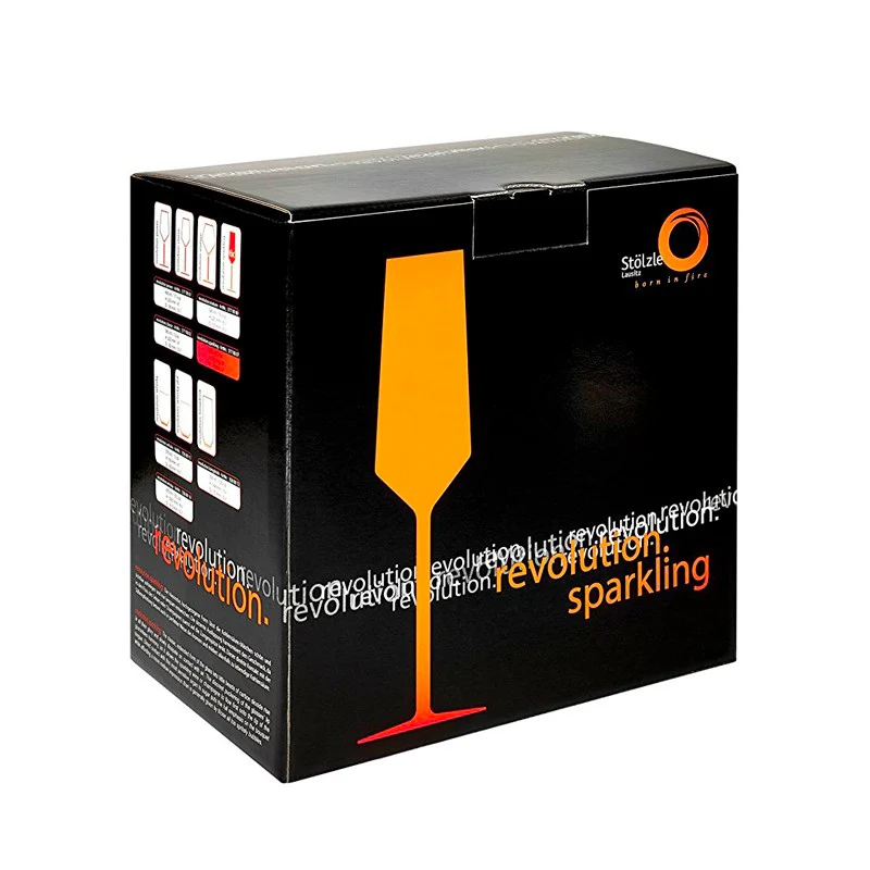 20 cl - Revolution Calice Flute in Vetro - Set 6 Pezzi