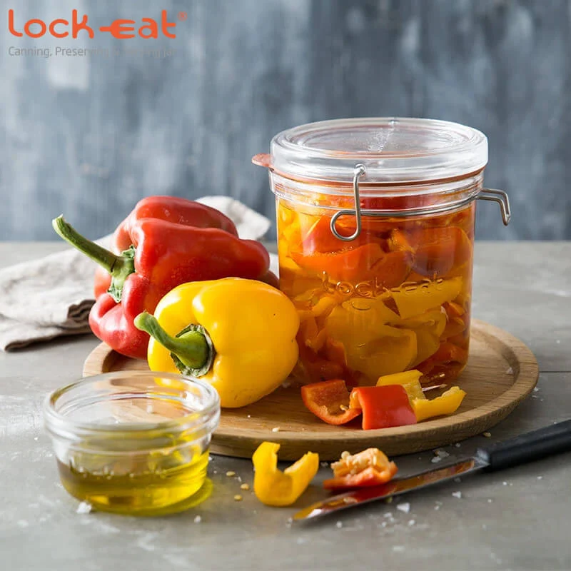 1 Litro - Lock Eat Terrina in Vetro - Set 6 Pezzi