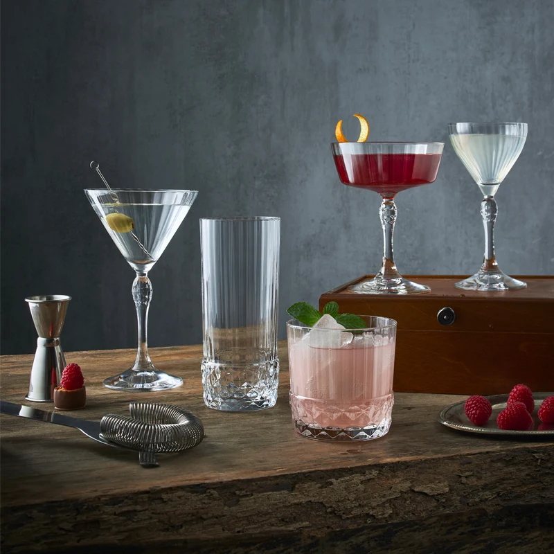 16.5 cl - America 20s Bicchiere Martini in Vetro - Set 6 Pezzi