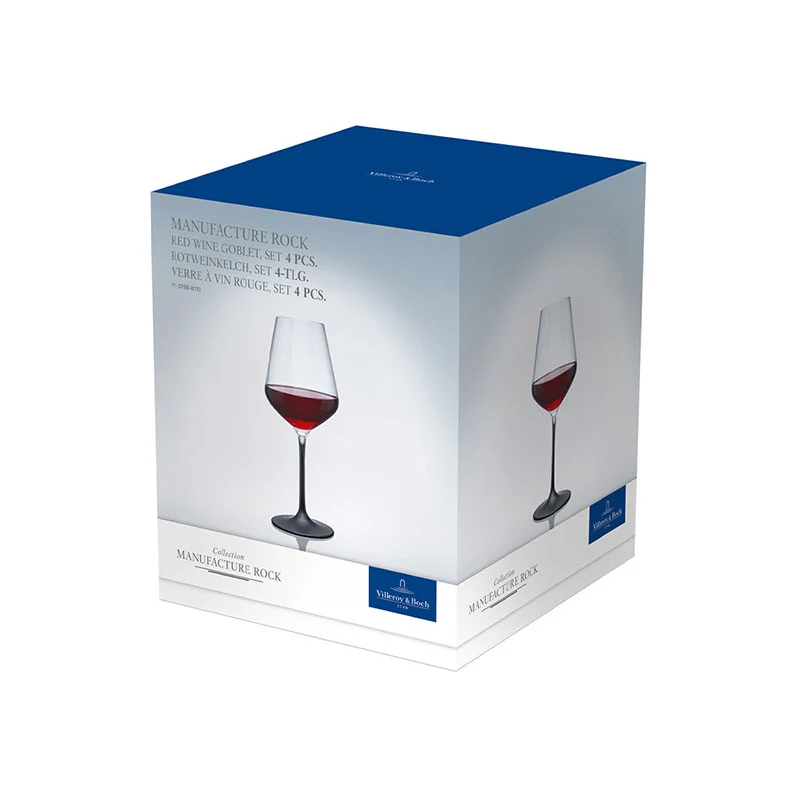 47 cl - Manufacture Rock Calice Vino Rosso in Vetro - Set 4 Pezzi