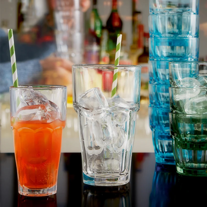 37 cl - Rock Bar Bicchiere Bibita in Vetro Temperato - Set 6 Pezzi