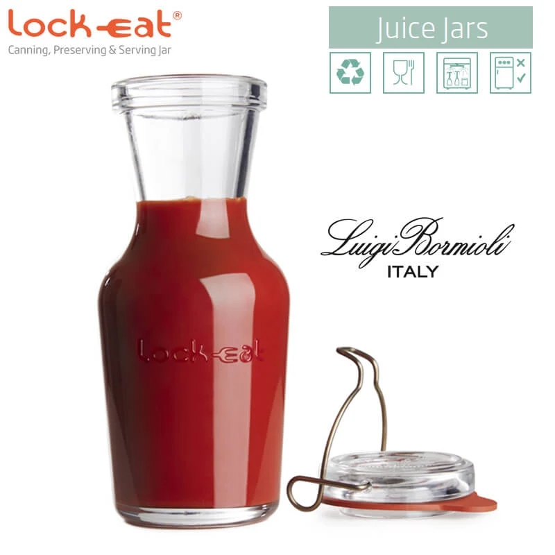 1 Litro - Lock Eat Caraffa in Vetro - Set 6 Pezzi