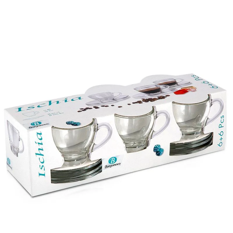 8 cl - Ischia Tazzina Caffé in Vetro - Set 6 Pezzi