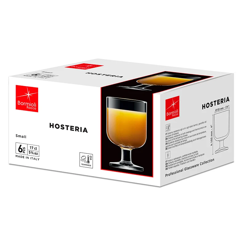 16.5 cl - Hosteria Calice Vino Bianco in Vetro Temperato - Set 6 Pezzi
