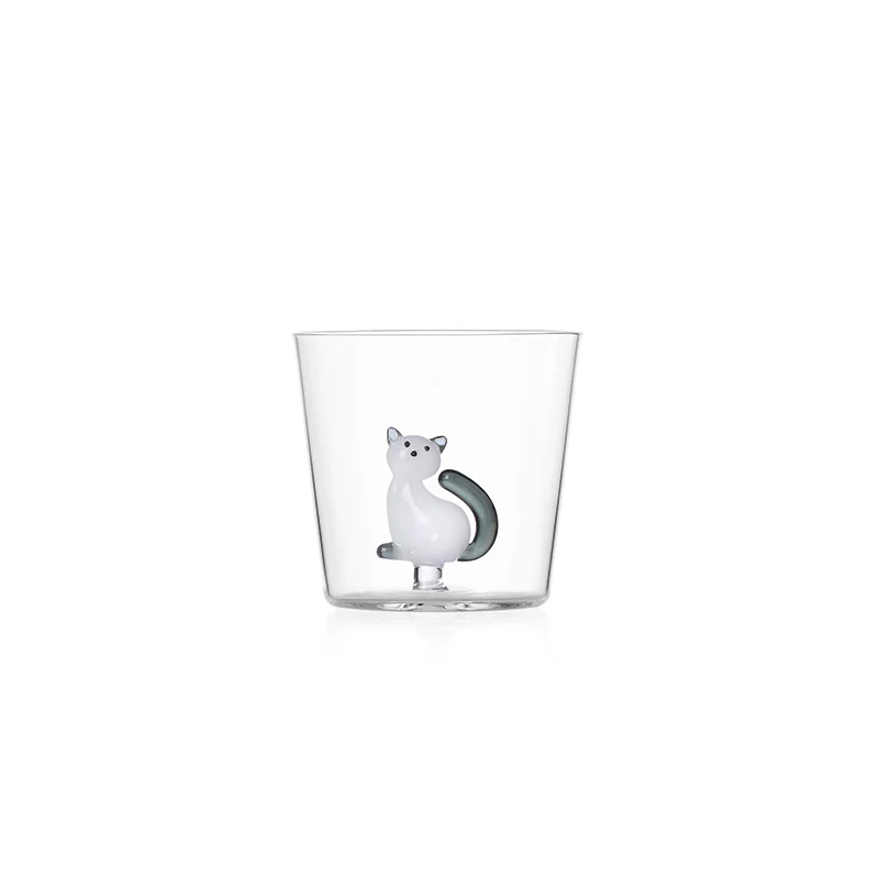 30 cl - Tabby Cat Bicchiere Acqua Gatti in Vetro Borosilicato - Set 6 Pezzi