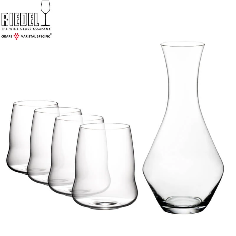 Steamless Wings Set Calici e Decanter Cabernet in Vetro - Set 5 Pezzi