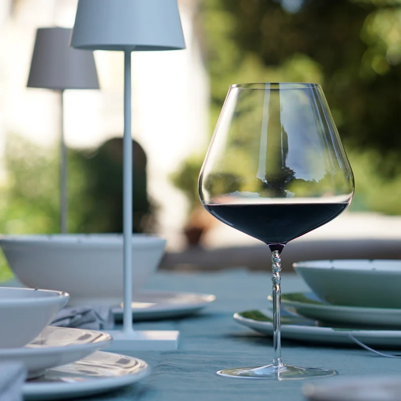 102 cl - Jcl Calice Vino Rosso Gambo a Spirale in Vetro - Set 2 Pezzi