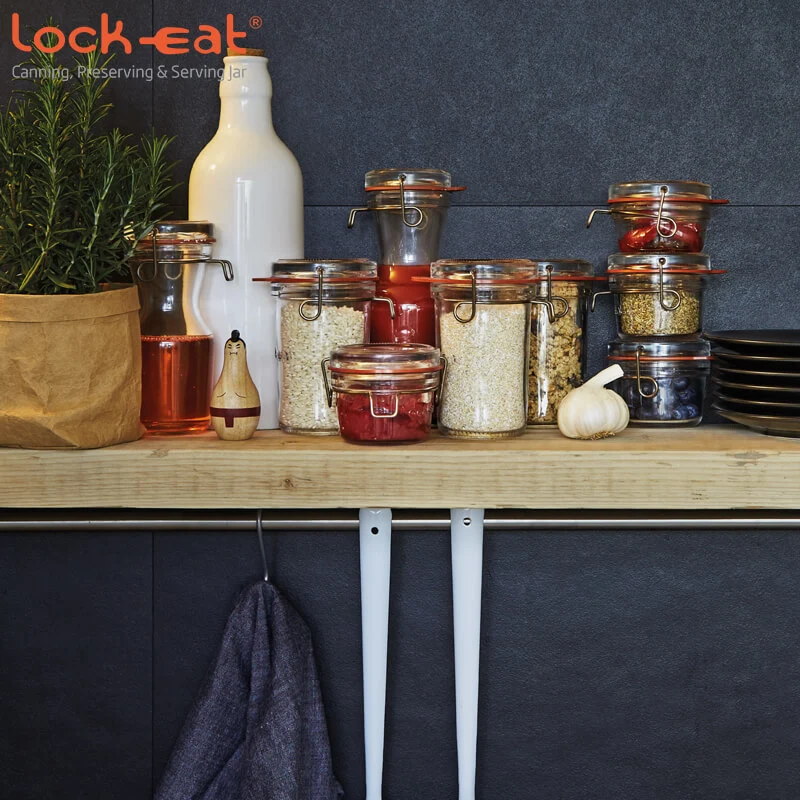 35 cl - Lock Eat Vasetto Ermetico in Vetro - Set 6 Pezzi