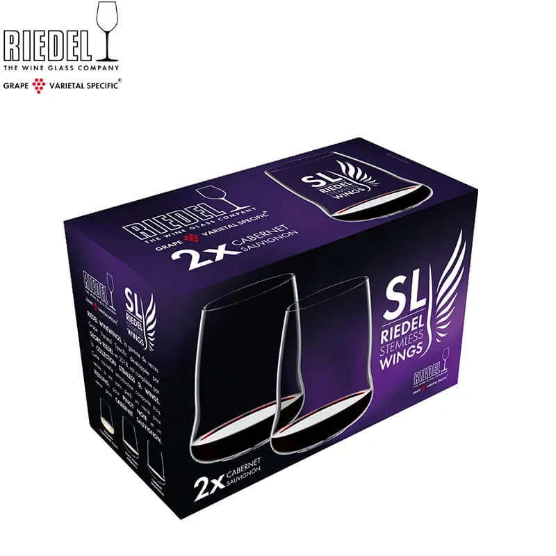 67 cl - Steamless Wings Calice Vino Rosso Cabernet in Vetro - Set 2 Pezzi
