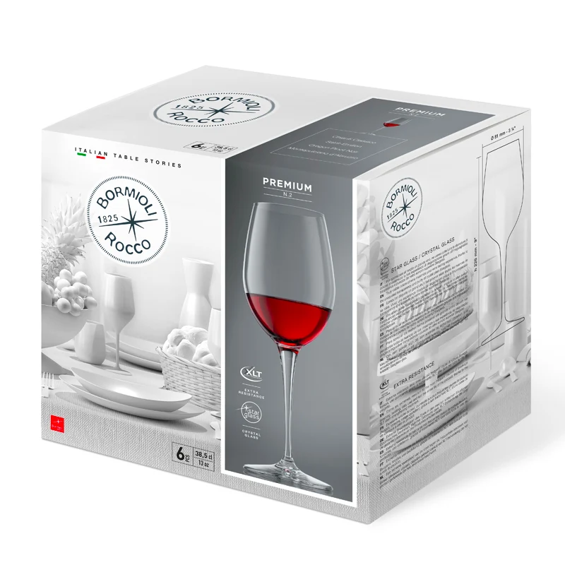 33 cl - Premium Calice Vino Bianco Sauvignon Blanc in Vetro - Set 6 Pezzi