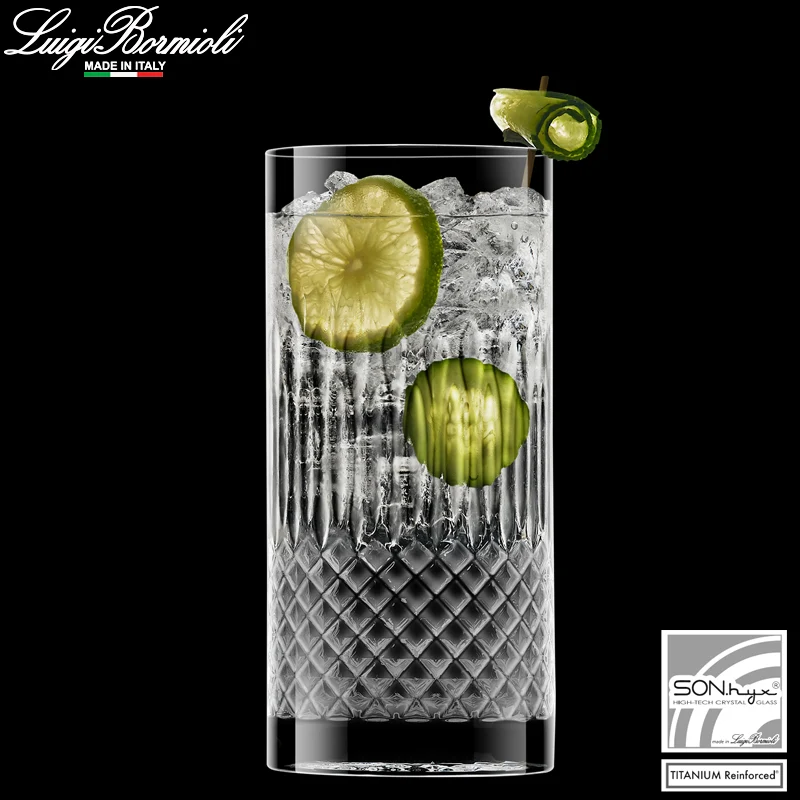 48 cl - Diamante Bicchiere Bibita in Vetro - Set 4 Pezzi