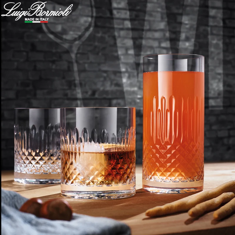 48 cl - Diamante Bicchiere Bibita in Vetro - Set 4 Pezzi