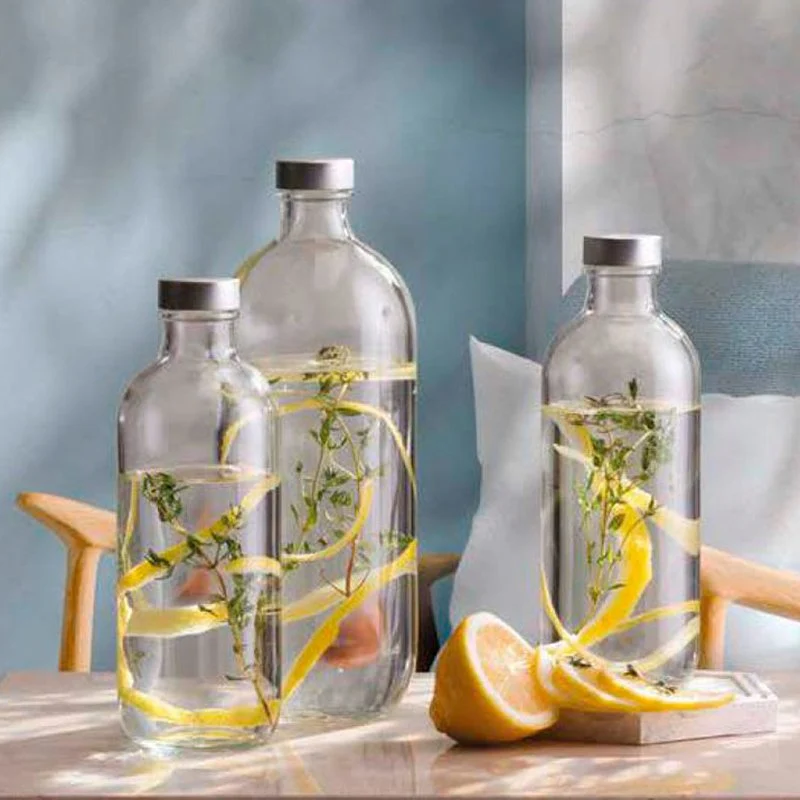 1.1 Litri - Iconic Bottiglia Acqua in Vetro - Set 6 Pezzi