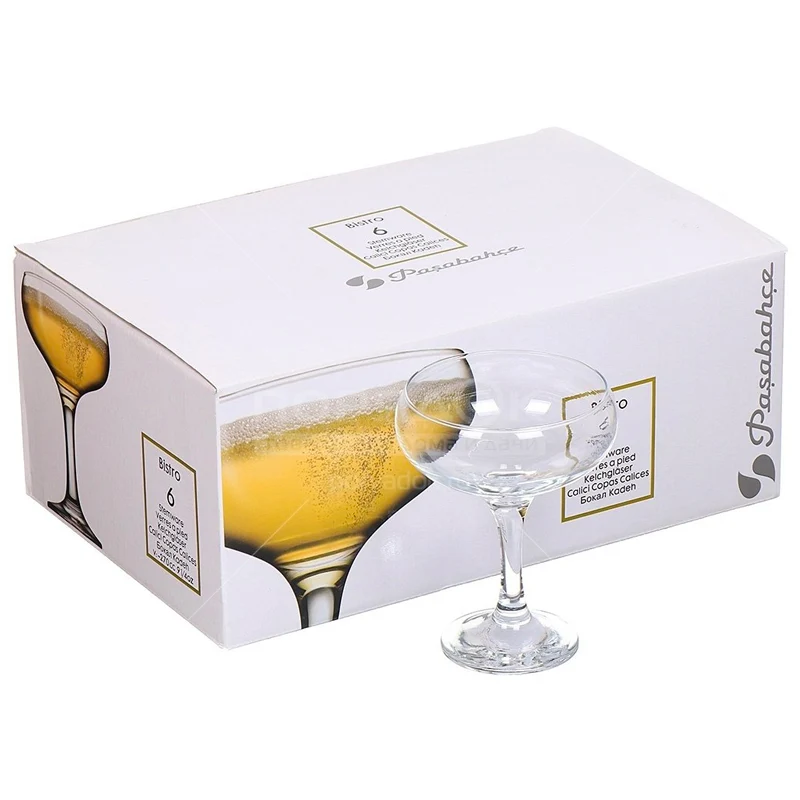 27 cl - Bistro Coppa Champagne in Vetro - Set 6 Pezzi