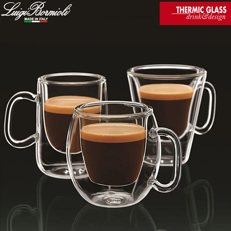 8.5 cl - Thermic Glass Tazzina Caffé Costa Rica in Vetro Borosilicato - Set 2 Pezzi