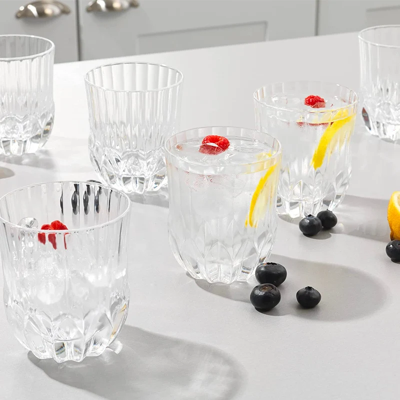 35 cl - Adagio Bicchiere Acqua Rigato in Vetro - Set 6 Pezzi