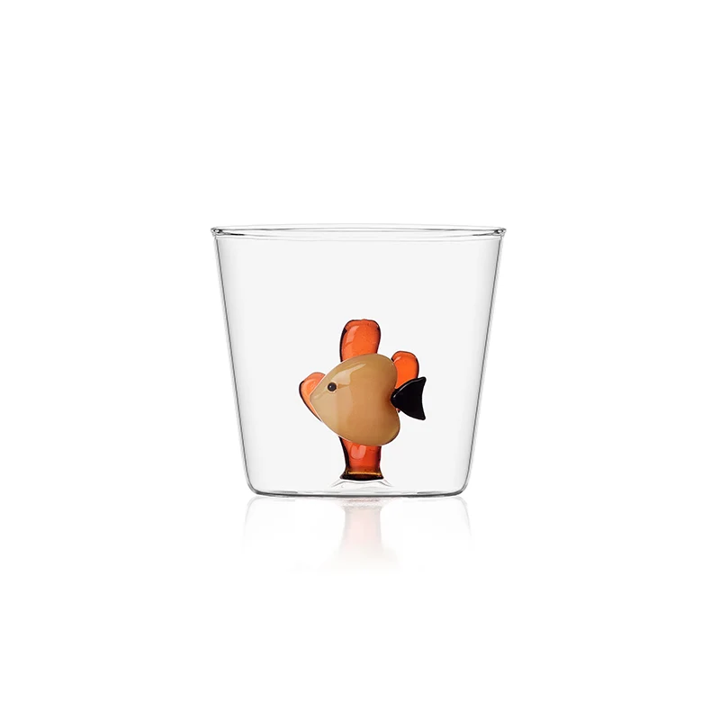 30 cl - Marine Garden Bicchiere Acqua Pesci Con Alghe in Vetro Borosilicato - Set 6 Pezzi
