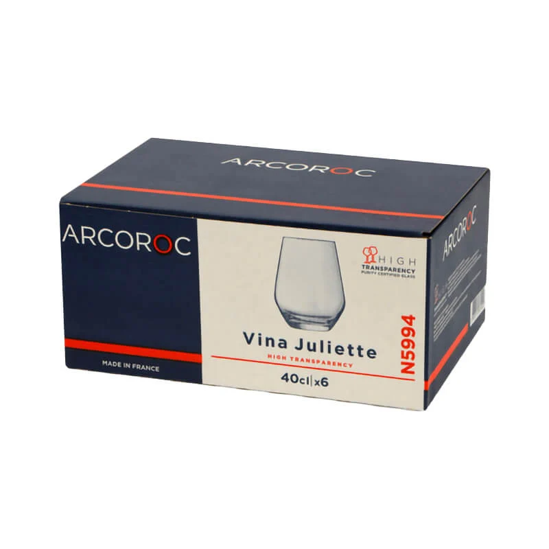 40 cl - Juliette Bicchiere Acqua in Vetro - Set 6 Pezzi