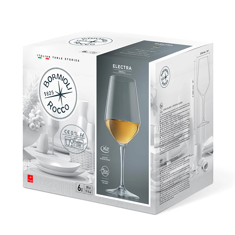 35 cl - Electra Calice Vino Bianco in Vetro - Set 6 Pezzi