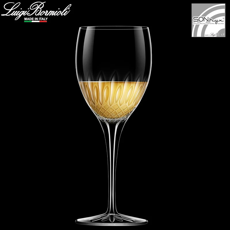 38 cl - Diamante Calice Vino Bianco Riesling in Vetro - Set 4 Pezzi