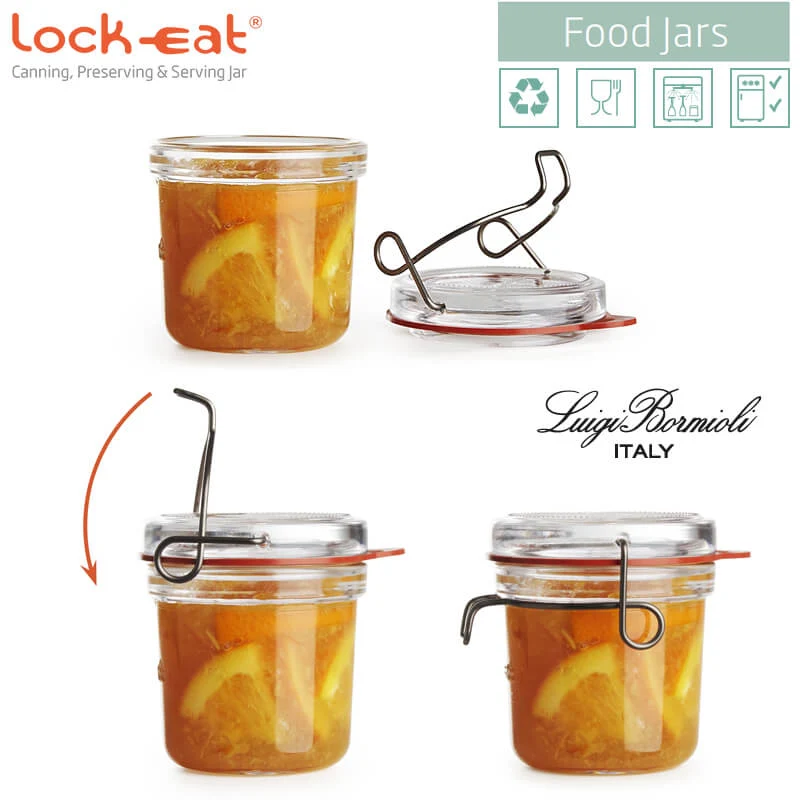 20 cl - Lock Eat Vasetto Ermetico in Vetro - Set 6 Pezzi