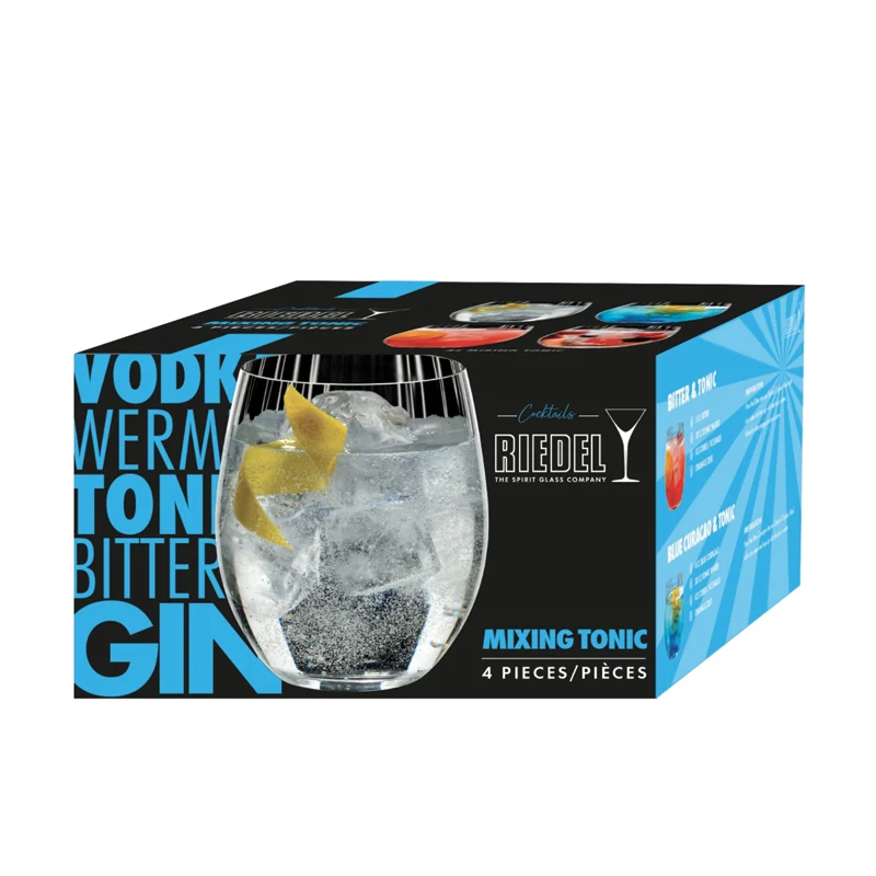 58 cl - Mixing Tonic Bicchiere Cocktail in Vetro - Set 4 Pezzi