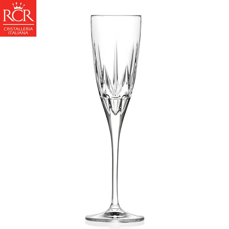 15 cl - RCR Chic Calice Flute in Vetro - Set 6 Pezzi