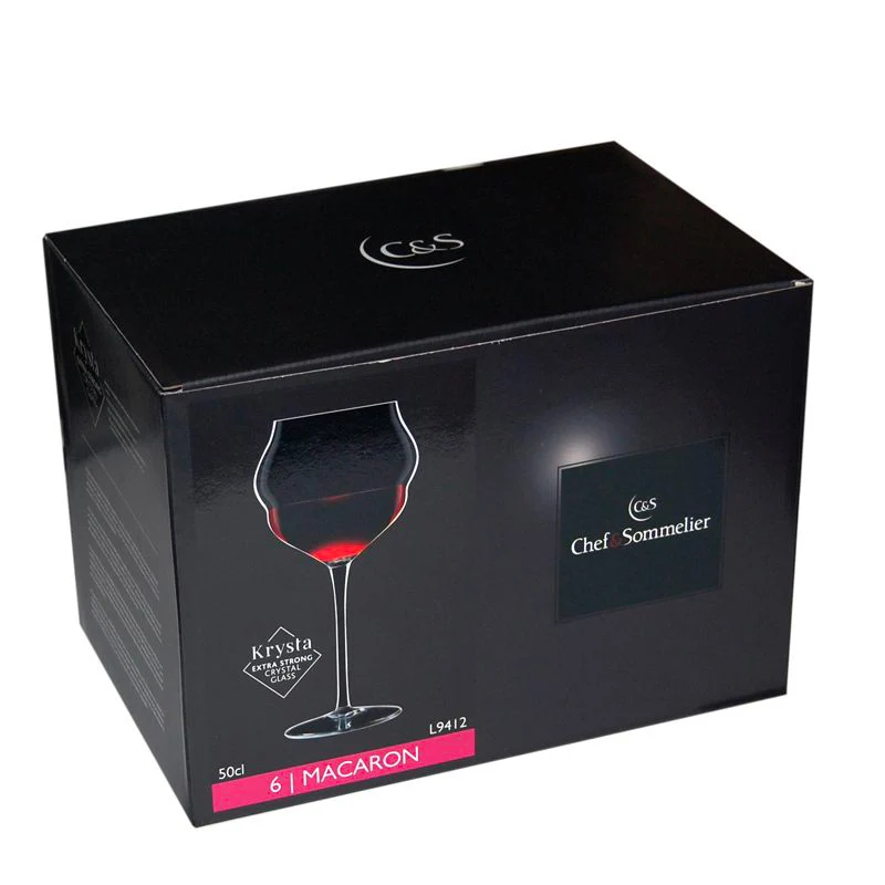 50 cl - Macaron Calice Vino Rosso in Vetro - Set 6 Pezzi