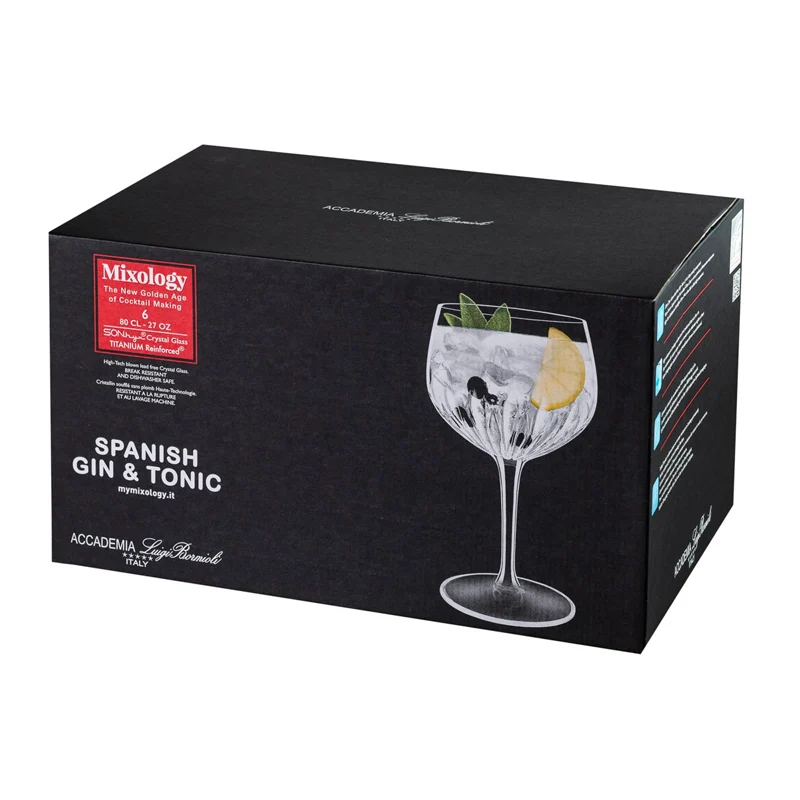 80 cl - Mixology Calice Gin Tonic in Vetro - Set 6 Pezzi