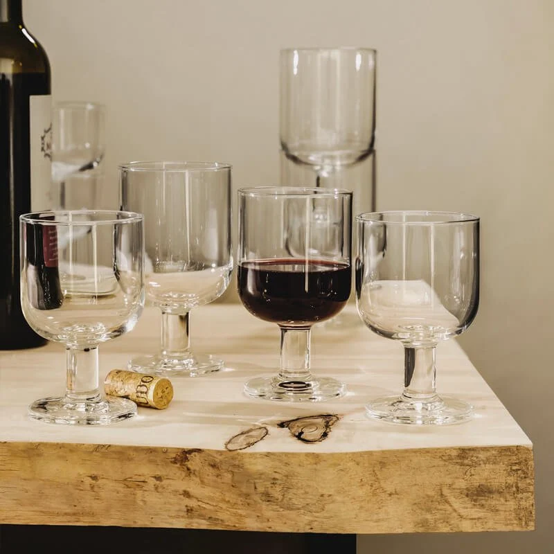 20 cl - Hosteria Calice Vino Bianco in Vetro Temperato - Set 6 Pezzi
