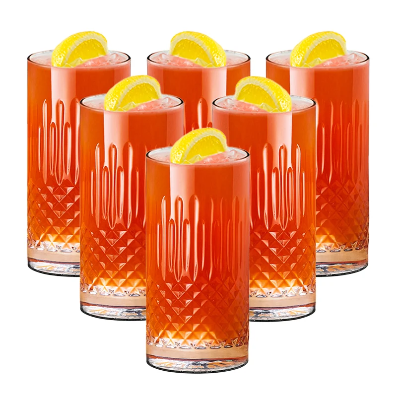 48 cl - Diamante Bicchiere Bibita in Vetro - Set 6 Pezzi