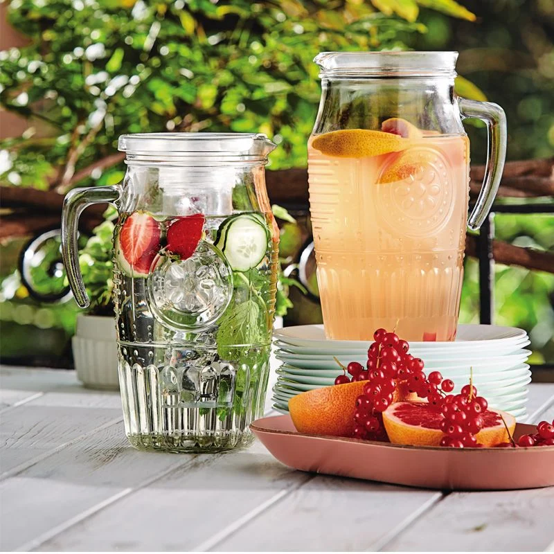 1,8 Litri - Romantic Caraffa in Vetro Con Tappo e Portaghiaccio