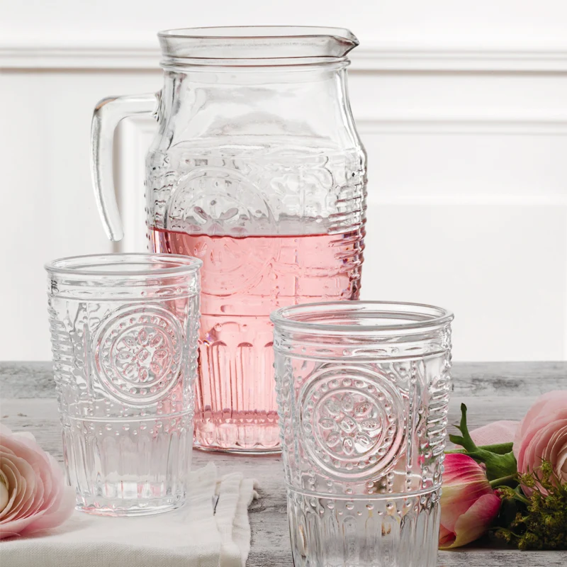 1,8 Litri - Romantic Caraffa in Vetro Con Tappo e Portaghiaccio