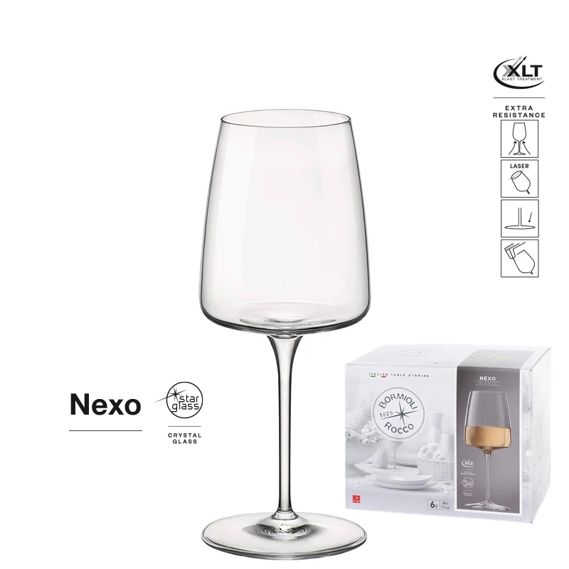 37.8 cl - Nexo Calice Vino Bianco in Vetro - Set 6 Pezzi