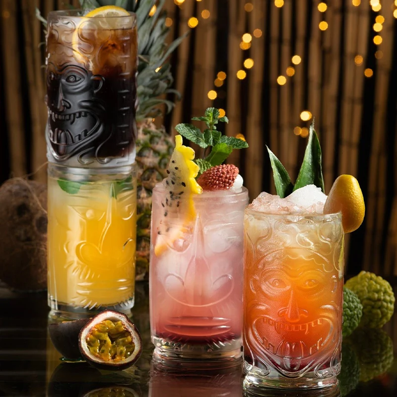 46 cl - Tiki Sardinia Bicchiere Bibita in Vetro - Set 4 Pezzi