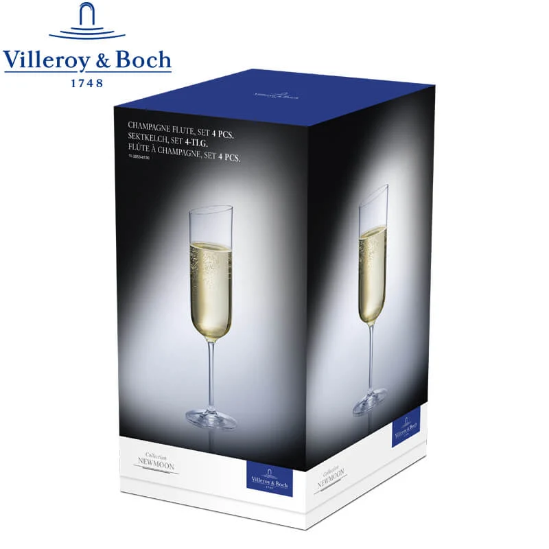 17 cl - NewMoon Calice Flute in Vetro - Set 4 Pezzi