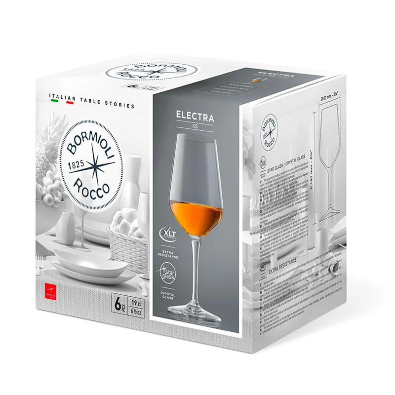 19 cl - Electra Calice Vino Rosso in Vetro - Set 6 Pezzi